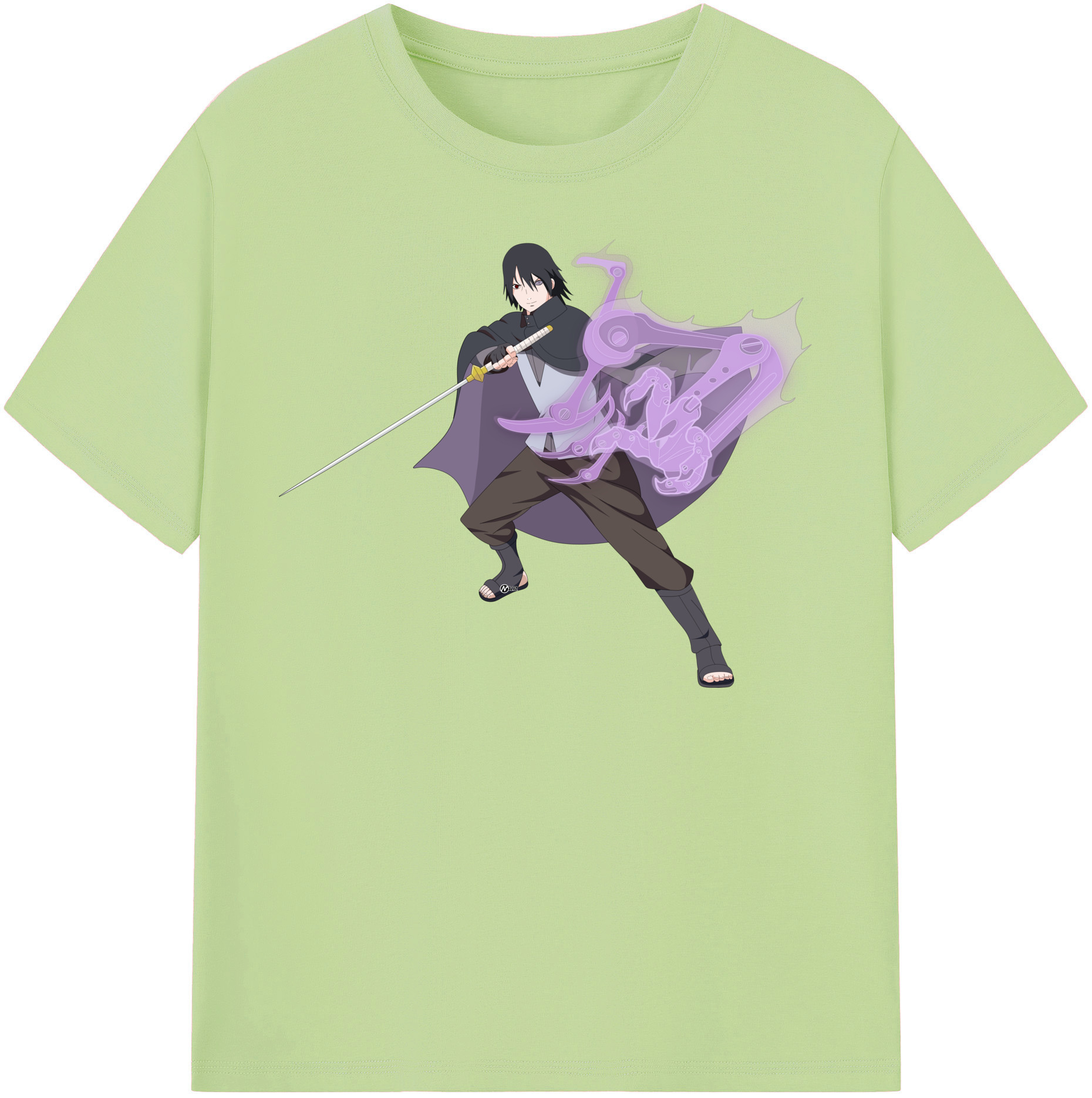 （画像用） NARUTO -ナルト- うちは サスケ Uchiha Sasuke 綿100％半袖Tシャツ（フロントプリント）